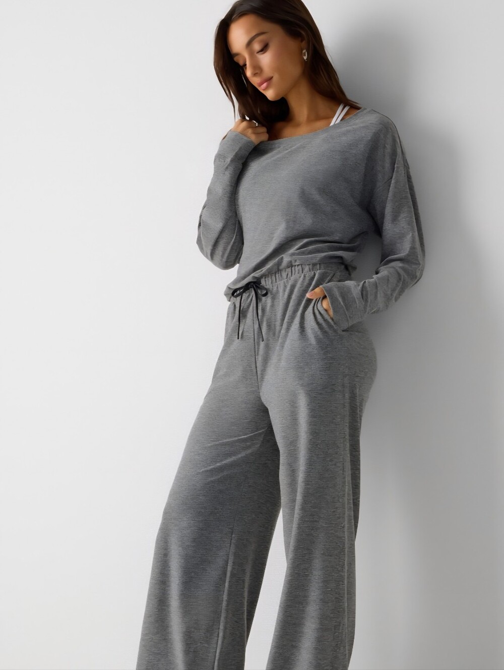 NWOTs Fabletics Cloud Jersey Off Shoulder Onesie Sz XL Athleisure Soft Fall